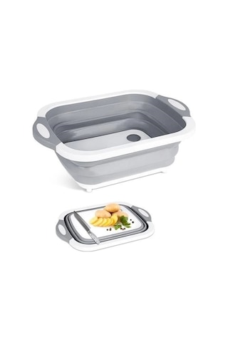 Katlanabilir Süzgeçli Kesme Tahtası Ve Badya Çok Renkli