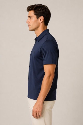 Alexander Gardi Teknik Kumaş Fermuarlı Polo T-shirt Lacivert