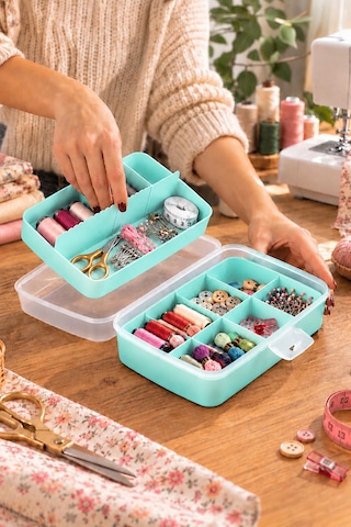 Porsima 1192-1 Premium 12 Bölmeli Çok Amaçlı Organizer Saklama Ka Yeşil