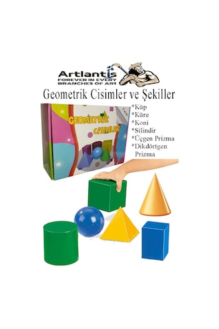 Geometrik Cisimler Ve Şekiller Büyük Boy 1 Paket Matematik Ders Materyali 10 Cm 6 Parça Prizma Küp Silindir Küp Koni