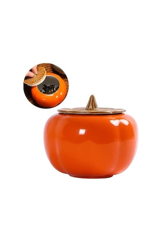 Mini Kabak Şekli Çay Can Depolama Konteyner Mühürlü Teneke Kutu Kahve Şeker Kavanoz Hediye Restoran Ev Boyutu Turuncu Depolama Şişeleri Ve Amp Kavanoz 4 Izgara