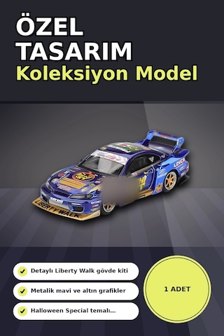 Halloween Temalı 1/64 Nissan S15 Silvia Diecast Model Araba, Koleksiyonluk Parça Bx-313404
