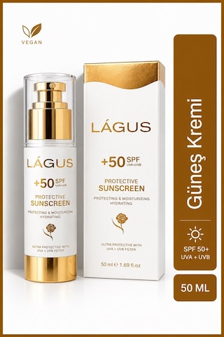 Lágus UVA/UVB Suya Dayanıklı Koruyucu Bakım Güneş Kremi SPF50+ 50 ML