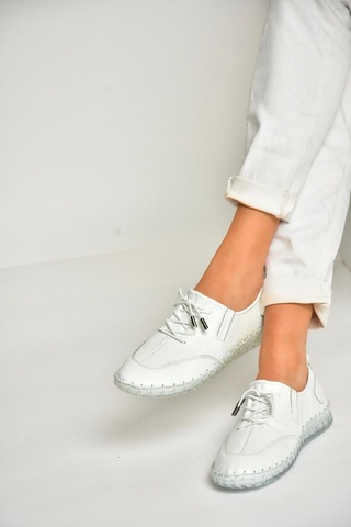 Fox Shoes U555130503 Beyaz Hakiki Deri Spor Ayakkabı Beyaz-hakiki Deri