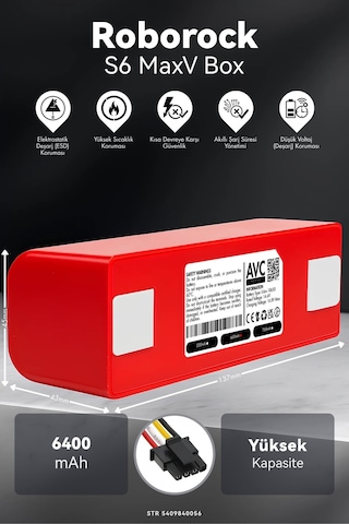 Roborock S6 Maxv 6400mah Box Robot Süpürge Bataryası K.k