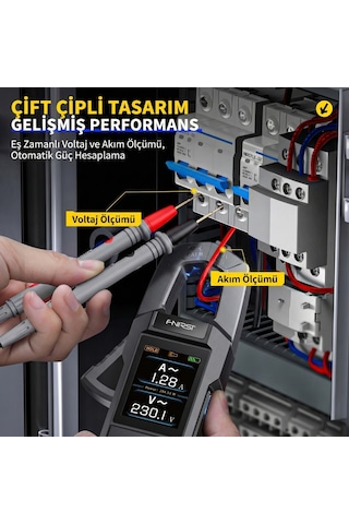 Fnırsı Dmc-100 Akım Gerilim Pens Metre 10000 Sayımlı Dijital True Rms Multimetre