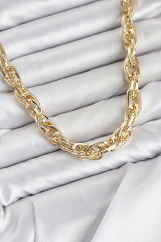 Cm Kalın Burgu Model Gold Renk 60 Cm Kadın Kolye Altın