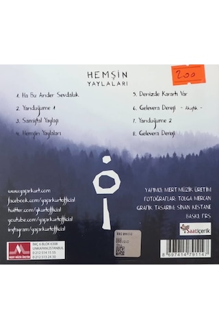 Plak Değildir Cd Dir Cd Yaşar Kurt Hemşin Yaylaları Cd