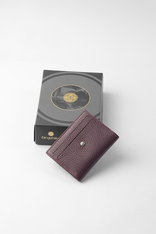 Cengiz Pakel Hakiki Deri Gizli Mıknatıs Detaylı Unisex Kartlık - 2520 - Mürdüm/lila 2520-mürdüm-lila