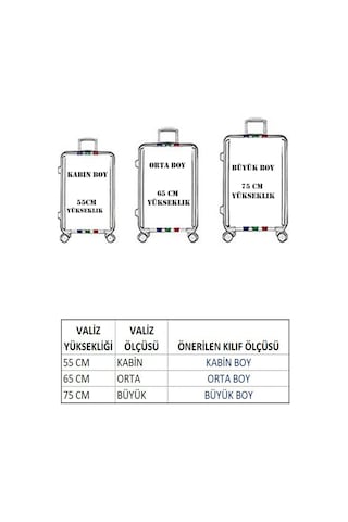 My Saraciye Valiz Kılıfı, Bavul Kılıfı Büyük, Orta, Kabin Boy Kılıf Seti, My Taksim Gri