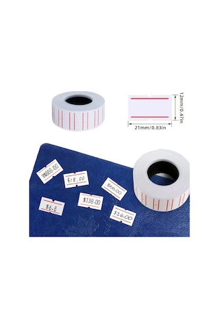 Mx5500 Meto 12x21cm Beyaz Kırmızı Çizgili Fiyat Etiketi 1.adet.etiket