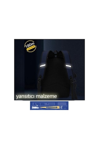 Aubyhe Uzaylı Desenli Çocuk Okul Çantaı - Su Geçirmez Hafif Ağırlığı Azaltıcı Büyük Kapasiteli - H Mavi Yeşil Büyük Boy + Aksesuar Mavi - Yeşil