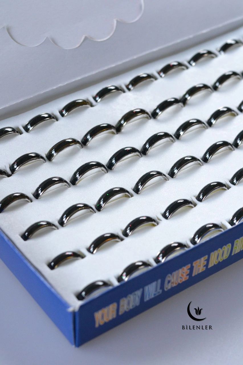 Moda Göre Renk Değiştiren Yüzük 60'lı Karışık Ölçü Kutu Çok Renkli