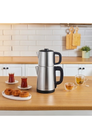 Teabig Xl 35 Çay Bardağı Kapasiteli 2 İn 1 Çelik Çay Makinesi Ve Su Isıtıcı Inox Diğer