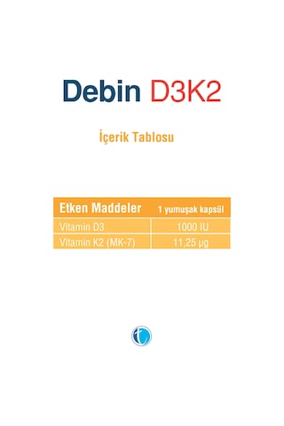 Debin D3K2 Takviye Edici Gıda 60 Kapsül