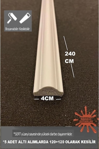 Boyanabilir Dekoratif Pvc Duvar Çıtası 4 Cm 1 Boy 240 Cm Duvar Süsleri Koridor Salon Çıta Tasarım