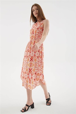 Fashion Friends Desenli Kadın Elbise 25y0154k1 Ekru
