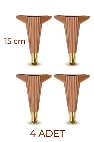15 Cm Plastik Mobilya Ayağı 4 Lü Set Kanepe Koltuk Baza Dolap Ayağı Kahverengi