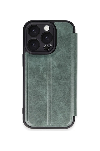 Newface - 140 - İphone 16 Pro Max Kılıf Flip Cover - - Ece-umay - Koyu Yeşil