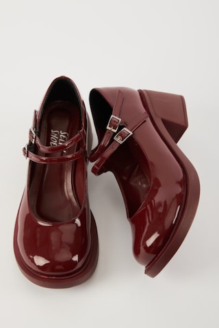 Selin Shoes Sandy Çift Bantlı Rugan Kadın Loafer- Bordo Rugan