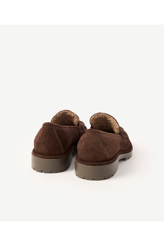Yargıcı Kürklü Süet Loafer 26kkay4045x 003 Kahverengi