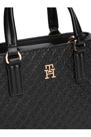 Tommy Hilfiger Th Kadın Günlük Siyah Mini Tote Mono Çanta-13225 Siyah