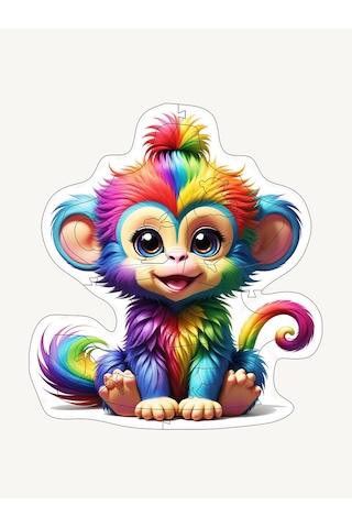 Ncpuzzles Monkey, 14 Parça Ahşap Yapboz, Bul Tak Puzzle