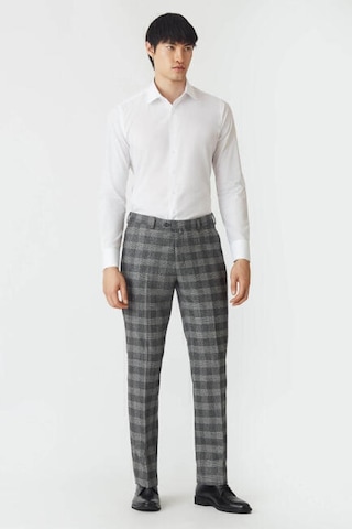 Bisse Erkek Regular Fit Platinum Ekoseli Klasik Pantolon GRİ Gri