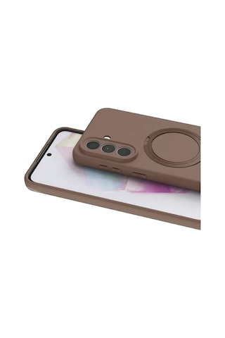 Samsung Galaxy A57 5g Regal Magsafe Standlı Kapak - Çöl Titanyum renkli