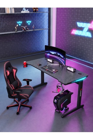 Blaze Rgb Ledli Oyuncu Masası 120x60x74 Siyah