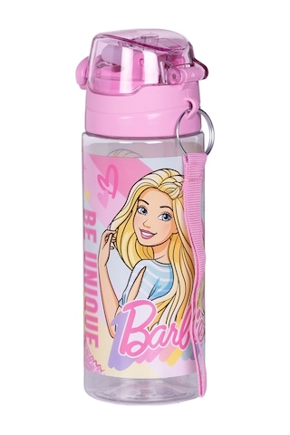 Wiggle 500ml Barbie Pipetli Askılı Kilitlenebilir Su Matarası Pudra Pembe