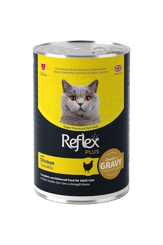 Reflex Plus Gravy Tavuklu Sos İçinde Et Parçacıklı Kedi Konservesi 400 Gr 12 Adet