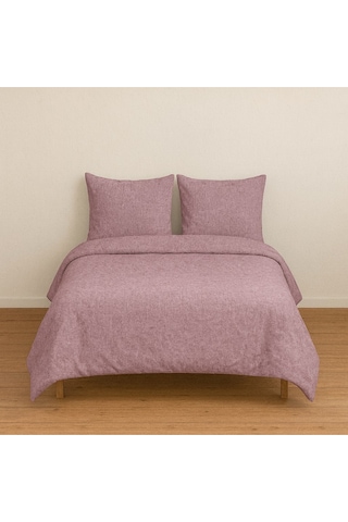 Çift Kişilik Düz Renk Gül Kurusu Nevresim + 2 Adet Yastık Kılıfı Gülkurusu