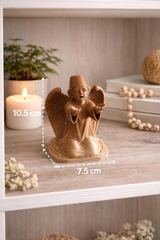 Melek Biblo Dekoratif Obje Fes Detaylı 10.5 Cm Kitaplık & Vitrin Süsü, Otantik Tasarım