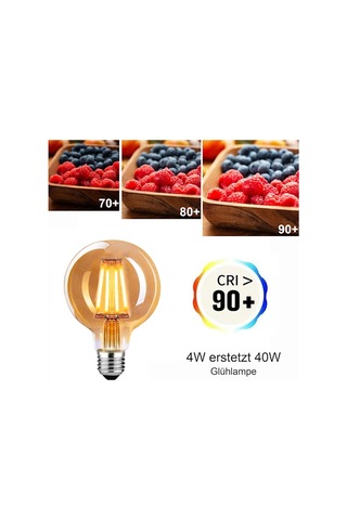 Vintage E27 Led Lamba, Kısılabilir E27 Vintage Lamba 4w G80, Vintage E27 Lamba Sıcak Beyaz 2700k, Vintage Led Lamba İdeal - 4'lü Paket