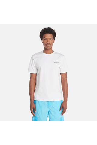 Timberland Small Linear Logo Print Tee Erkek Tişört Tb0a5qqt1001 Beyaz
