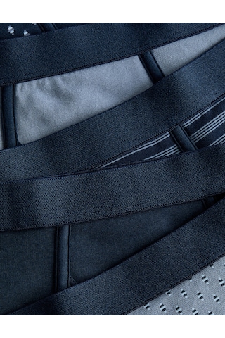 Marks & Spencer 5'li Pamuklu Streç Geometrik Trunk Seti T14004818s Mavi Mix