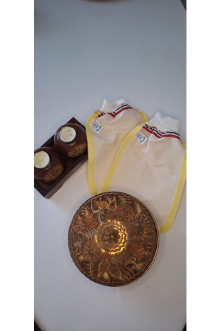 Eker-sarı Biyeli Hızlıgiy Kese Seti-2 Adet Kese-lastikli Kese