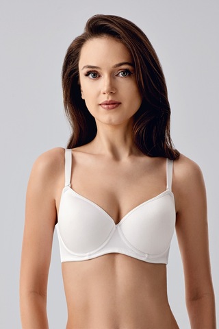Newbra Kadın Kaplı Balenli/telli Desteksiz C Cup Büyük Beden Sütyen - Beyaz