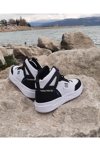 Dunlop 2243 Beyaz-Siyah Fuspetli Ortapedik Boğazlı Spor Ayakkabı AYKSAYAK-000505