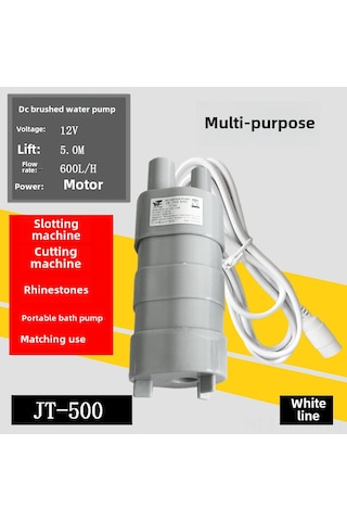 Suofeng 12v Dc Mikro Dalga Su Pompası - 5m Yüksek Lifting, 10l/dk Debi - Direkt Tip设备 5.5 2.1 Ana Soketli Gri Pompa, Beyaz Kablolu