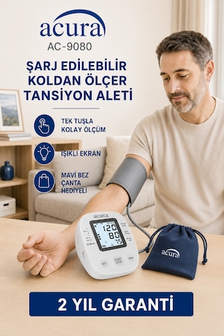 Acura Ac-9080 Şarjl Edilebilir Koldan Tansiyon Aleti