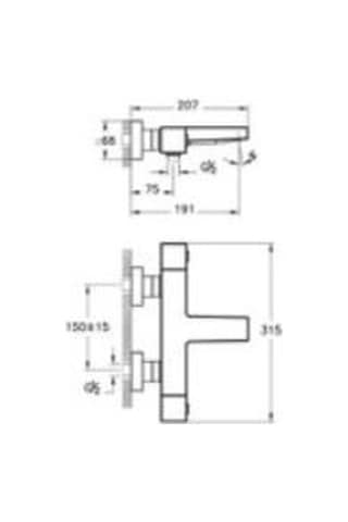 Artema Base Square A47302 Termostatik Banyo Bataryası, Krom Diğer