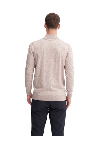 Cazador Slim Fit Courspoun Premium Yarım Balıkçı Kazak Bej Melanj
