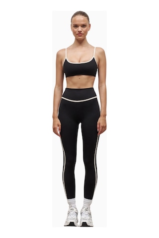Because Of Alice Base Contrast Trim Leggings Yüksek Bel Şekillendirici Kadın Tayt Siyah