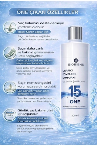 Biobiens Onarıcı Kompleks Şampuan 300 Ml Tüm Saçlar