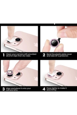 Apple Uyumlu iPhone 13 Mini Kamera Koruyucu Lens Mercek Metal Çerçeveli 2li Set Gümüş Gri Silver