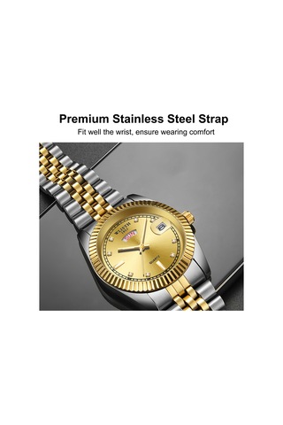 Leezsing Wlısth S525 Erkek Kol Saati - Klasik Ticari Stili, Çelik Kayış, Kuvars Hareket, 30m Su Geçirmez, Çok Fonksiyonlu Moda Saat Çok Renkli