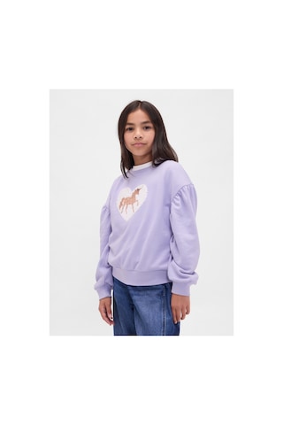 Gap Kız Çocuk Relaxed Flippy-sequin Grafikli Sweatshirt Mor