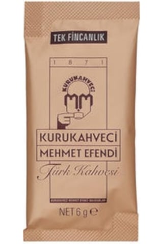 Kurukahveci Mehmet Efendi Tek Fincanlık Türk Kahvesi Şeffaf Paket 12 x 6 G